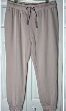 Missguided Mauve Light Beige As If Slogan Joggers Loungewear Stretch Sz 12 Large
