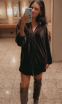 Velvet Button Down Dress