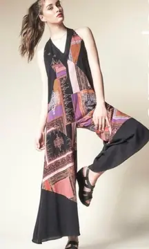 Free People Boho All Patched Up Jumpsuit Patchwork