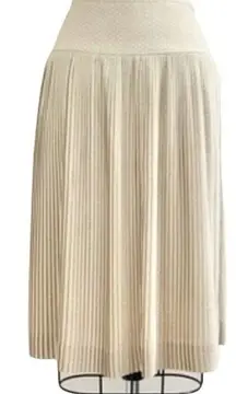 Club Monaco brown & white pleated polka dot flowy boho skirt women size 2