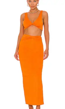 Orange Joana Maxi Skirt Set