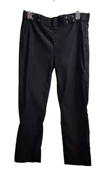 Rafaella Cropped Pants Eyelet Detail Stretch Black Trousers‎ Size 10