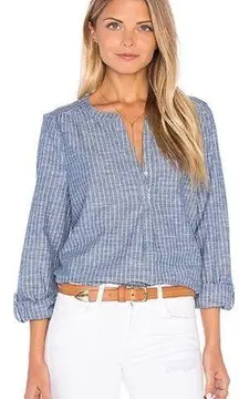 Joie COPY - Women’s  Stripe Chambray Tunic Button Up Shirt