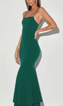 Lulus Tier and There Hunter Green Tiered Trumpet Hem Maxi Dress