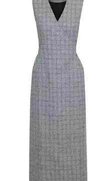 Ganni Prince of Wales Checked Twill Wrap Dress Size 34