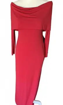 Alice and Olivia New Shoulder Long Sleeve Evening Dress, Medium