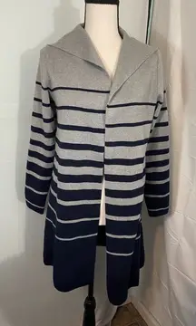 Apt.9‎ cardigan grey and navy blue striped size small