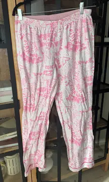 Vintage 2005 y2k Victoria’s Secret pink low rise pajamas pants graffiti elastic