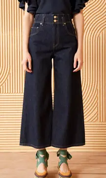 Ulla Johnson Yvette Wide-Leg Cropped Denim