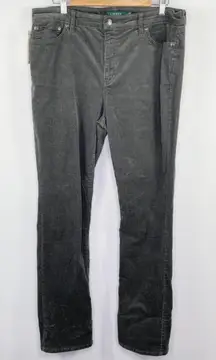 Lauren Ralph Lauren Premier Straight Light Grey Corduroy Jeans Women's Size 12