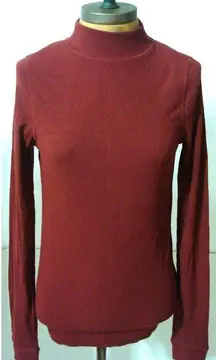 NWT New Womens S Prana Waffle Knit Wool Top Rhubarb Red Orange Cuffs Thumbholes