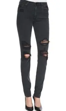 High Rise Skinny Black Distressed Joe’s Jeans Size 28