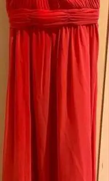 Hailey Logan By Adrianna Papell Size 2 SleevelessCoral Floor Length Evening Gown