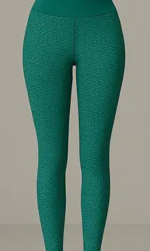 Lot 2 Honeycomb Textured Leggings M‎ Teal & Red High Waist Seamless