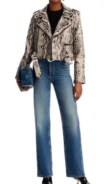 Mother the chopper snakeskin leather jacket Medium