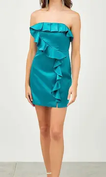 DO+BE Green Strapless Mini Dress