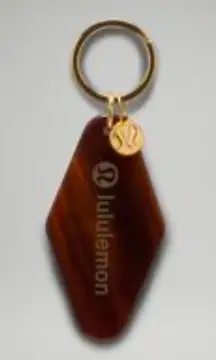Lululemon Diamond Shaped Hotel Keychain Color Black Roasted Brown/Gold NWT