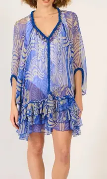 Poupette St. Barth Silk Poncho Nava Cover Up OS
