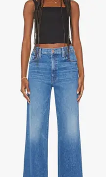 MOTHER denim The Ditcher Roller Zip Sneak in Arigato Mr. Roboto wide leg size 28