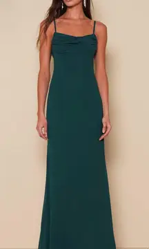 Lulus Emerald Green Cowl Neck Maxi Dress