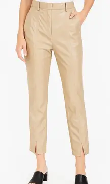 Jason Wu Faux Leather Pants Women’s XS Beige High Waist Slim Fit trousers