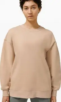 Lululemon Perfectly Oversized Crewneck Sweatshirt Cotton Terry in Cafe Au Lait 6