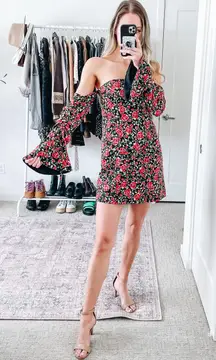 Revolve Rose Floral Off the Shoulder Mini Dress
