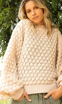 Cream Knit Sweater Beige