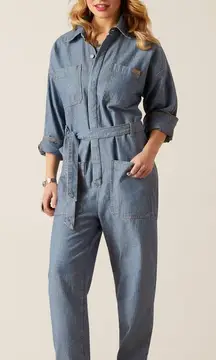 Ariat Blue Jean Long Sleeve Coveralls Button Down Utility Women's size Small