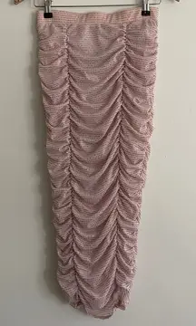 FOR LOVE & LEMONS NWT All That Glitters Pink Sparkle Midi Skirt Size Small