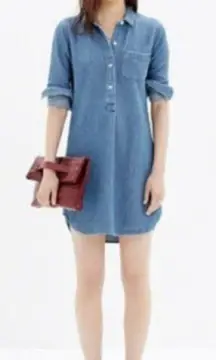 Madewell Chambray Popover Shirtdress Size M