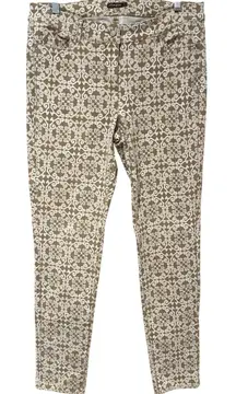 J McLaughlin Patterned Pants Jeans‎ Tan White Size 8