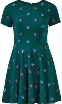 Unique Vintage Gwynnie Bee Luggage‎ Print Emerald Dress, 3X