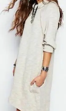Free People Beach terry cocoon pullover dress in oat color