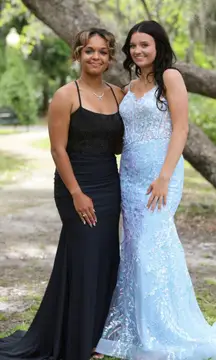 Light Blue Sparkly Prom Dress