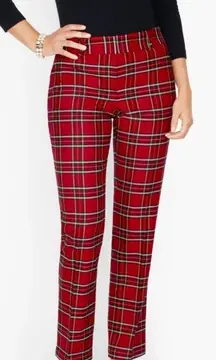 Talbots Hampshire Ankle Pant Classic Red Tartan 4 Petite