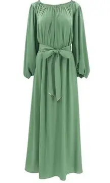 Caroline Constas Odessa Maxi Dress NWT Size S | Sage Green Off Shoulder Gown