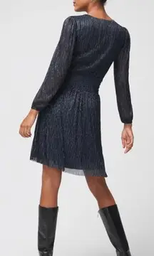 New!  White House Black Market *Flawed" Long Sleeve Metallic Sparkle‎ Mini Dress