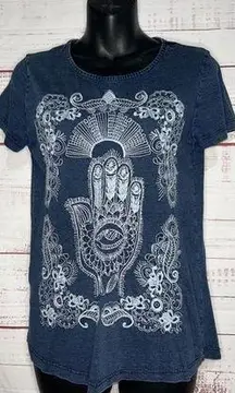 Women’s Lucky Brand Lucky Lotus Embroidered Hamsa Top Small