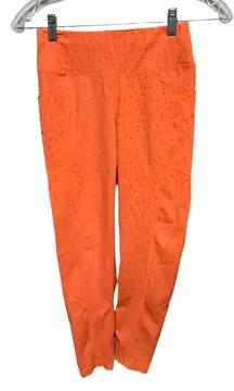 Oiselle Neon Orange Bird Running  Leggings Size 2 Athletic Wear Active