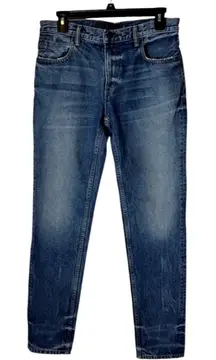 Alexander Wang Jeans‎ Women 26 Blue Medium Wash Denim Faded Straight Leg Luxury