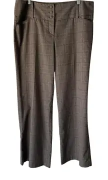 Studio Y Pants Y2k‎ Juniors 15/16 Brown Plaid High Rise Trouser Wide Leg Career
