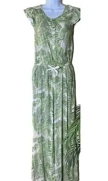 Cherokee Romper/Jumpsuit Tropical Floral Palm Leaf Print Small Beach Lake House