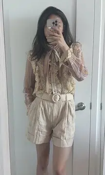 Zimmermann linen blend blouse and shorts set