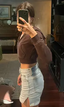 H&M Cropped Hoodie Zip-Up