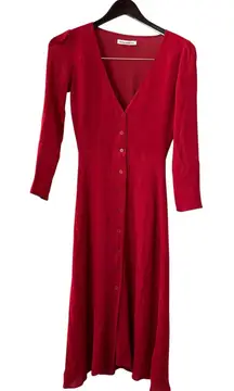 Reformation Dress Long Sleeve Womens Red Size 0