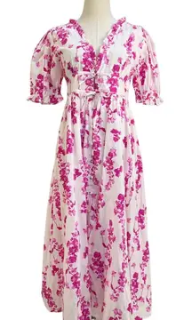 Ro's Garden Midi Dress Pink Floral Printed
