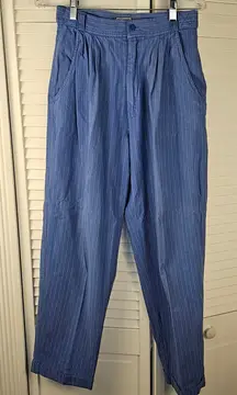 Vintage Espirit Sport‎ Womens Blue Pinstripe Barrel Pants 9 10