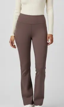 Old Navy Active Powersoft Slim Boot Cut Pants L Brown High Rise Stretch Go-Dry