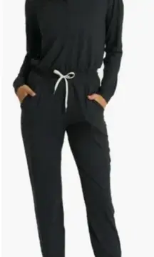 Vuori Women's Black Lux Henley Jumpsuit size S Long Sleeve